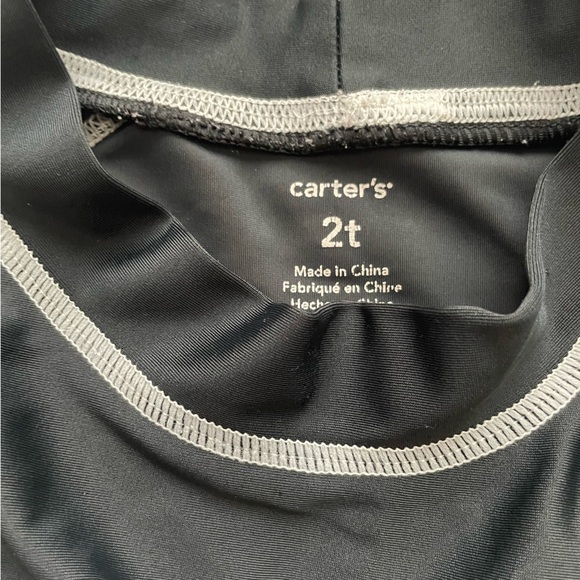 Carter's Black Swim Dinosaur T-Rex Shirt with white Trim - Picture 3 of 3